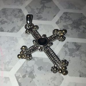 silver cross necklace charm